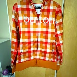 Burton Hoodie Top - Fuzzy lining. Medium Size. Bright and fun.